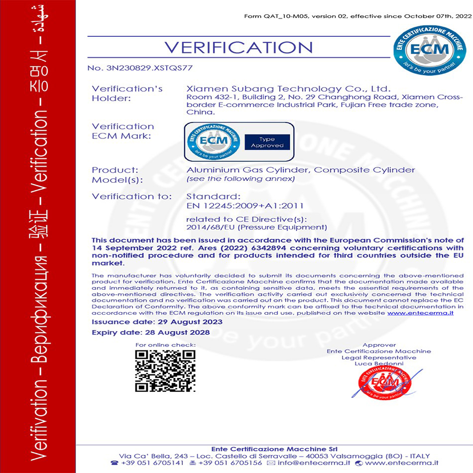 Ce Certified Carbon Fiber Cylinder