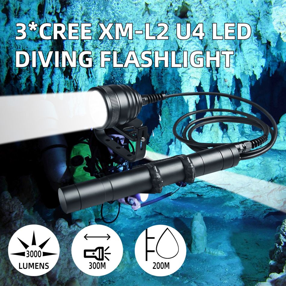 2500Lumen Highlight Lamp 150M Waterproof Diving